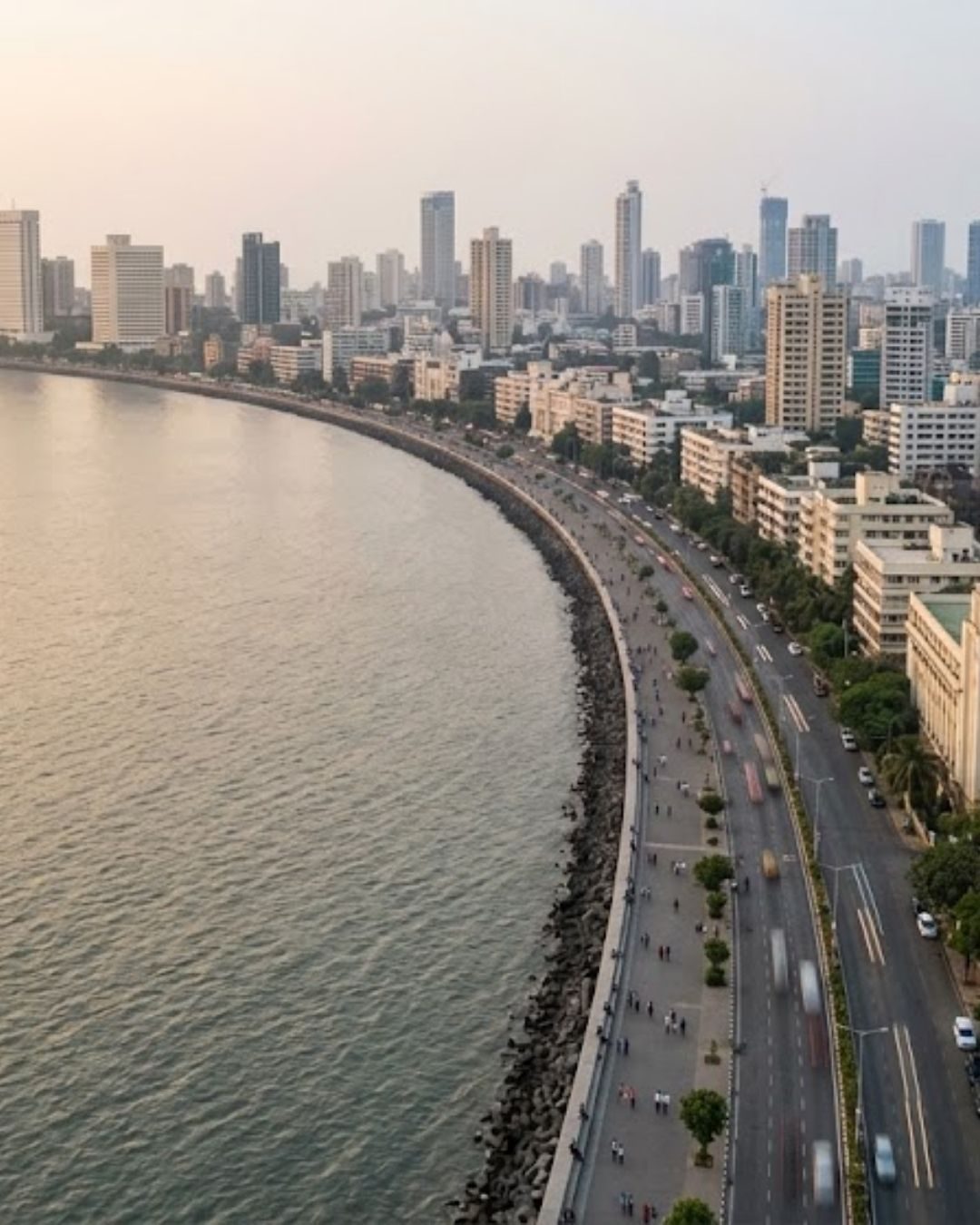 Mumbai skyline near Bandra in evening light